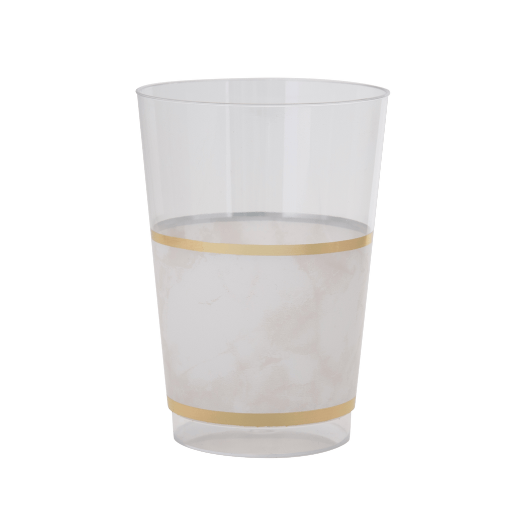 Luxe Party NYC Tumblers Marble • Gold Plastic Cups | 10 Cups