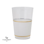 Luxe Party NYC Tumblers Round White • Gold Plastic Cups | 10 Cups