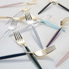 Luxe Party NYC Two Tone Cutlery Emerald • Gold Plastic Cutlery Set | 32 Pieces