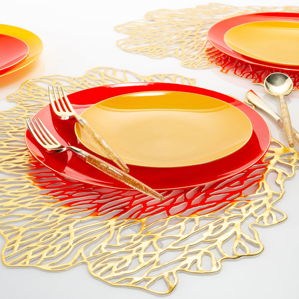 Luxe Party NYC Two Tone Cutlery Gold Glitter Plastic Cutlery Set | 32 Pieces