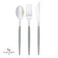 Grey • Silver Plastic Cutlery Set | 32 Pieces
