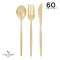 Matrix Gold Plastic Cutlery Set | 60 Pieces