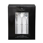 Luxe Party NYC Two Tone Cutlery Matrix Silver Plastic Cutlery Set | 60 Pieces