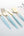 Luxe Party NYC Two Tone Cutlery Mint • Gold Plastic Cutlery Set | 32 Pieces