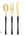 Luxe Party NYC Two Tone Cutlery Neo Classic  Black • Gold Plastic Cutlery Set | 32 Pieces