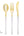 Luxe Party NYC Two Tone Cutlery Neo Classic White • Gold Plastic Cutlery Set | 32 Pieces
