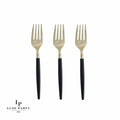 Black and Gold Plastic Mini Forks | 20 Forks