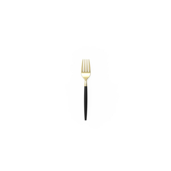 Luxe Party NYC Two Tone Mini 20 Mini Forks Black and Gold Plastic Mini Forks | 20 Forks