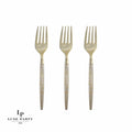 Gold Glitter Plastic Mini Forks | 20 Forks