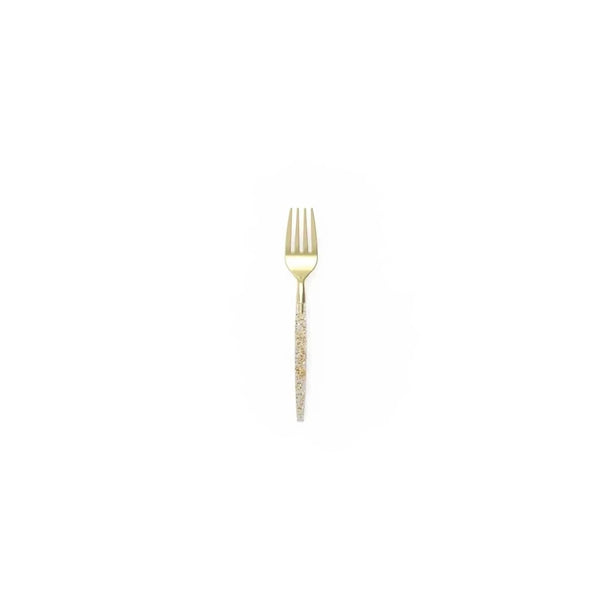 Luxe Party NYC Two Tone Mini 20 Mini Forks Gold Glitter Plastic Mini Forks | 20 Forks