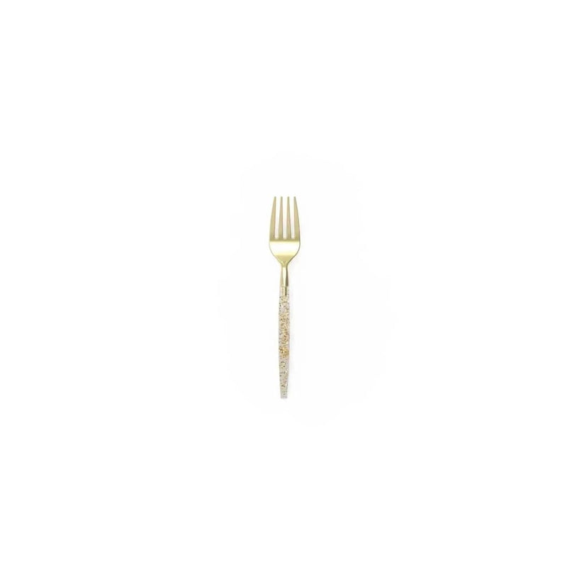 Luxe Party NYC Two Tone Mini 20 Mini Forks Gold Glitter Plastic Mini Forks | 20 Forks