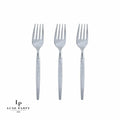 Silver Glitter Plastic Mini Forks | 20 Forks
