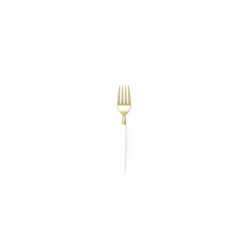 Luxe Party NYC Two Tone Mini 20 Mini Forks White and Gold Plastic Mini Forks | 20 Forks