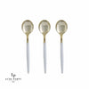 Luxe Party NYC Two Tone Mini 20 Mini Spoons Clear and Gold Plastic Mini Spoons | 20 Spoons