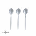 Clear and Silver Plastic Mini Spoons | 20 Spoons