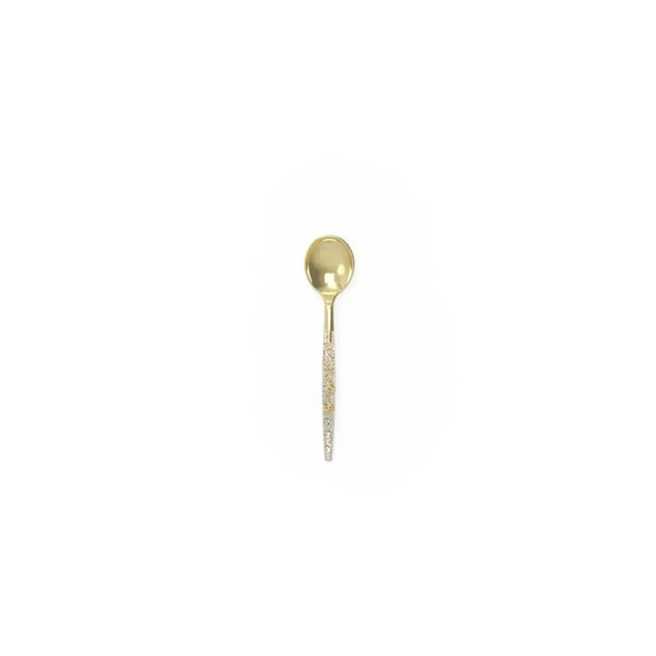 Luxe Party NYC Two Tone Mini 20 Mini Spoons Gold Glitter Plastic Mini Spoons | 20 Spoons