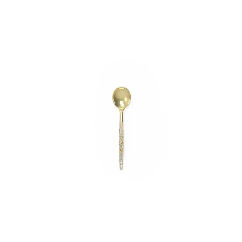 Luxe Party NYC Two Tone Mini 20 Mini Spoons Gold Glitter Plastic Mini Spoons | 20 Spoons