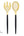 Luxe Party NYC Two Tone Serving 1 Spoon 1 Fork Black /  Gold Plastic Serving Forks • Spoons Set