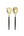 Luxe Party NYC Two Tone Serving 1 Spoon 1 Fork Black /  Gold Plastic Serving Forks • Spoons Set