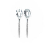 Luxe Party NYC Two Tone Serving 1 Spoon 1 Fork Silver Glitter Plastic Serving Fork • Spoon Set