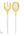 Luxe Party NYC Two Tone Serving 1 Spoon 1 Fork White /  Gold Plastic Serving Fork • Spoon Set