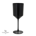Upscale Round Black Plastic Wine Cups | 4 Cups