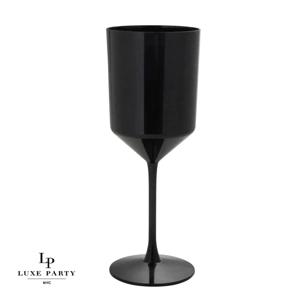 Upscale Black Plastic Wine Cups | 4 Cups