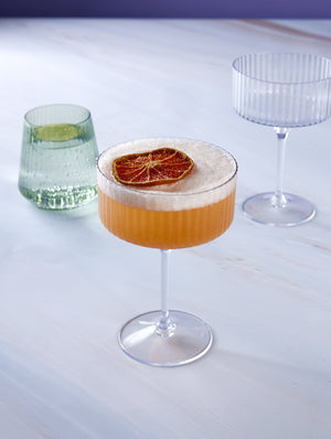 Luxe Party NYC Wine Cups Upscale RIBBED Clear 12 Oz. Plastic Champagne Cups | 8 Cups