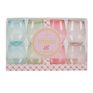 Luxe Party NYC Wine Cups Upscale Round Assorted 12 Oz. Plastic Wine Goblets | 8 Cups