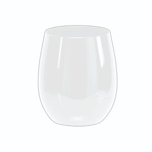 Luxe Party NYC Wine Cups Upscale Round White 12 Oz. Plastic Wine Goblets | 6 Cups