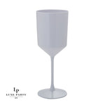 Luxe Party NYC Wine Cups Upscale Round White Plastic Wine Cups | 4 Cups