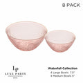 Waterfall Transparent Rose and Gold Soup and Dessert Bowl Set  | 8 Bowls