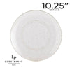 Luxe Party Plastic Plates Round Clear • Gold Glitter Plastic Plates | 10 Pack