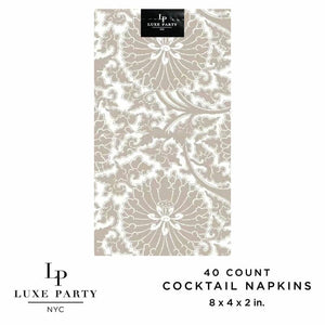 Luxe Party Printed Dinner Napkins 40 Guest Napkins - 4.5