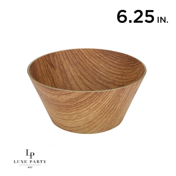 Luxe Party Serving Bowl Round Tapered Hard Plastic Serving Bowl 6.25 Inch Reusable