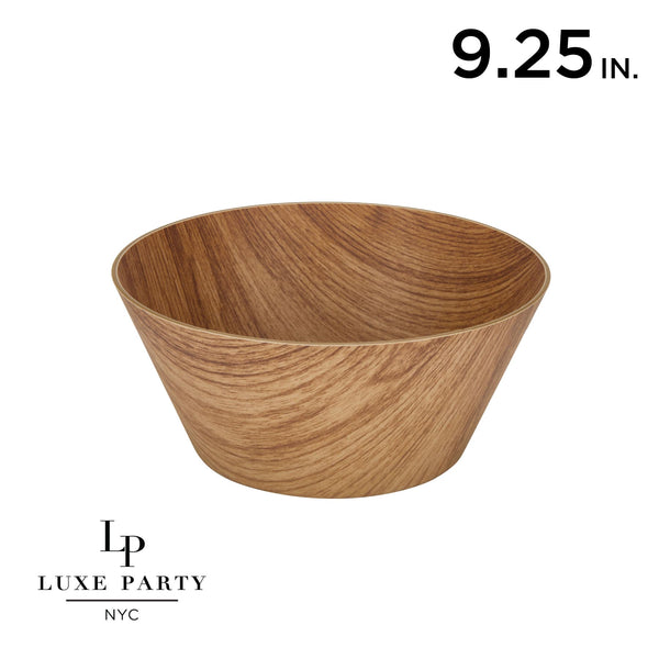 Luxe Party Serving Bowl Round Tapered Hard Plastic Serving Bowl 9.25 Inch Reusable