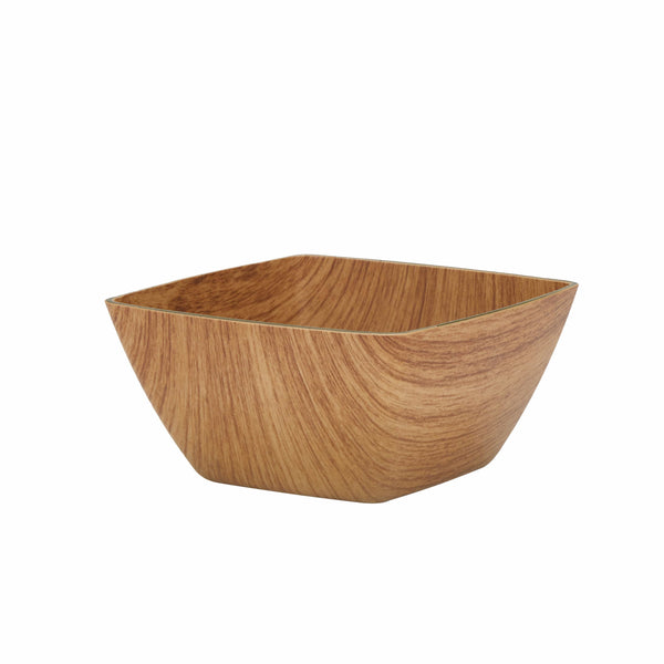 Luxe Party Serving Bowl Small Square Plastic Serving Bowls Set of 4 Oak Color