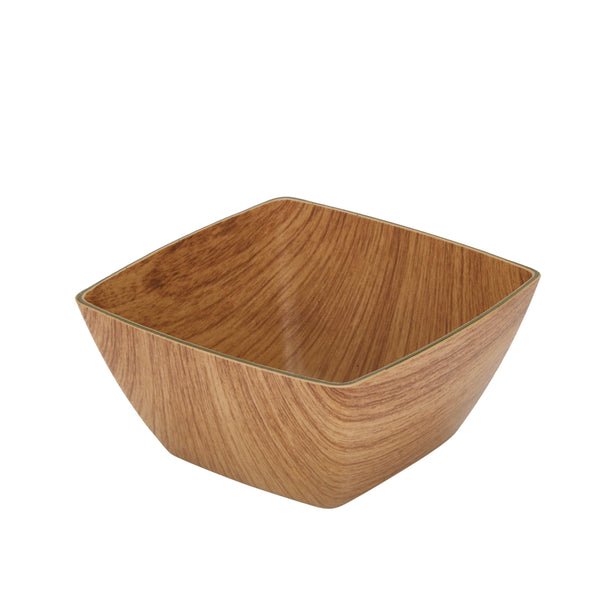 Luxe Party Serving Bowl Small Square Plastic Serving Bowls Set of 4 Oak Color