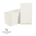 Creme Off White with Gold Stripe Guest Paper Dinner Napkins | 16 Napkins