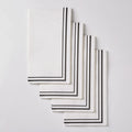 White and Black Stripe Border Stripe Guest Paper Dinner Napkins | 40 Napkins