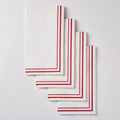 White and Red Stripe Border Stripe Guest Paper Dinner Napkins | 40 Napkins