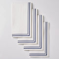 White and  Navy Stripe Border Stripe Guest Paper Dinner Napkins | 40 Napkins