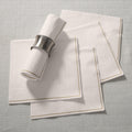 Linen with Gold Stripe Paper Lunch Napkins | 20 Napkins