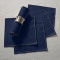 Navy Blue with Gold Stripe Paper Lunch Napkins | 20 Napkins
