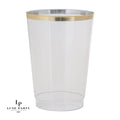 Luxe 12 Oz Clear Plastic • Gold Plastic Cups  | 20 Cups