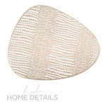pebble Placemats Home Details Oval Pebble Laser Cut Placemat in Gold