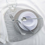 pebble Placemats Home Details Oval Pebble Laser Cut Placemat in Silver