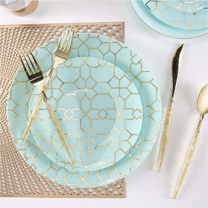 Round Accent Pattern Plastic Plates 10.25