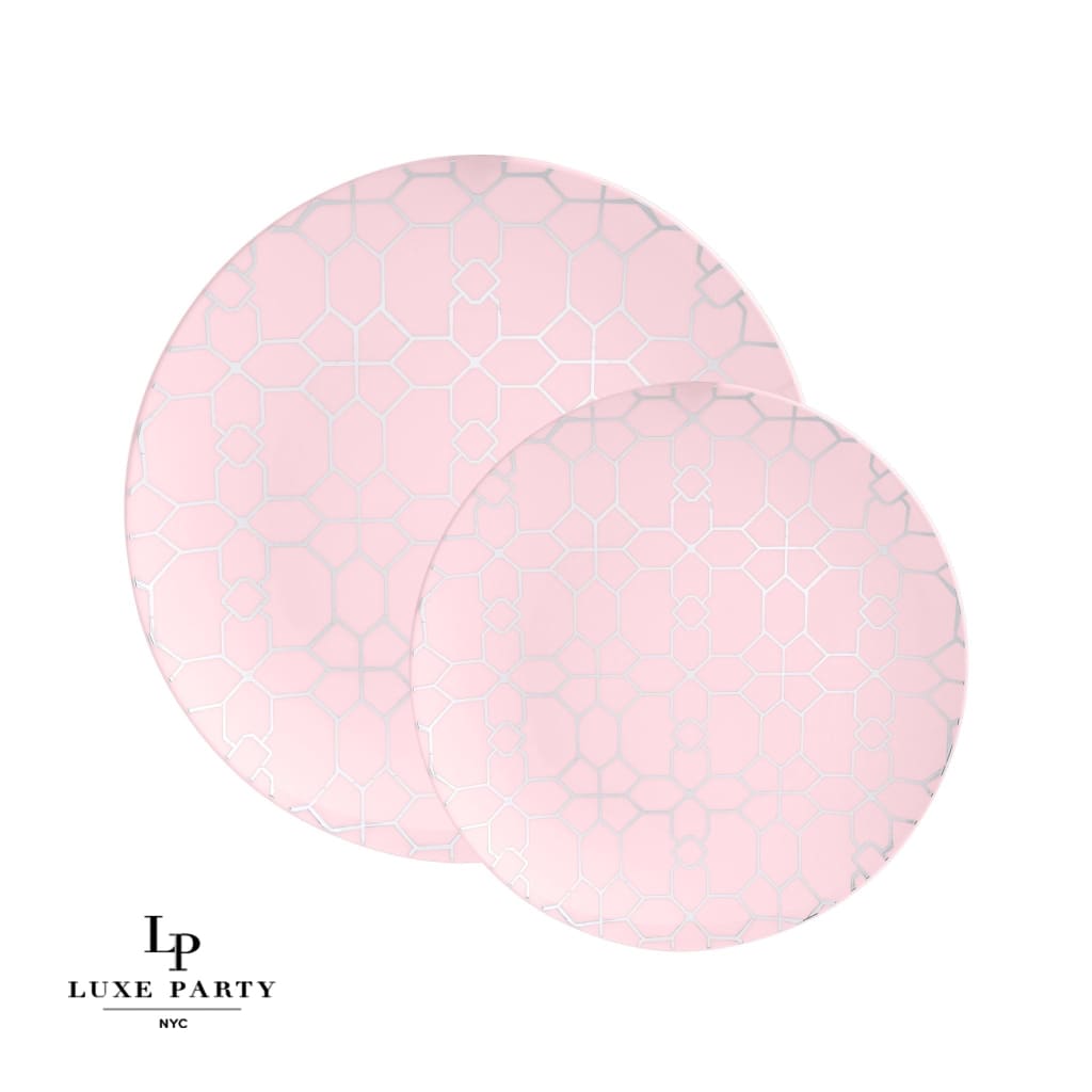 Blush plastic plates hot sale