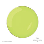 Round Accent Plastic Plates 10.25" Dinner Plates Lime • Gold Round Plastic Plates | 10 Pack